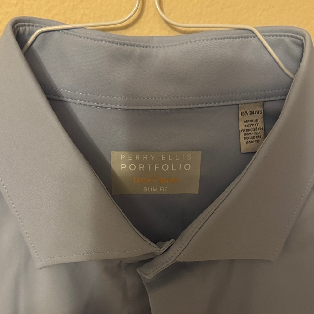 Perry Ellis Portfolio Sky Blue Tech Shirt